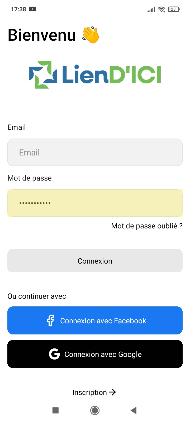 Aperçu de l'application